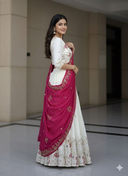 Engagement Wear Pink Color Sequence Embroidered Lehenga Choli