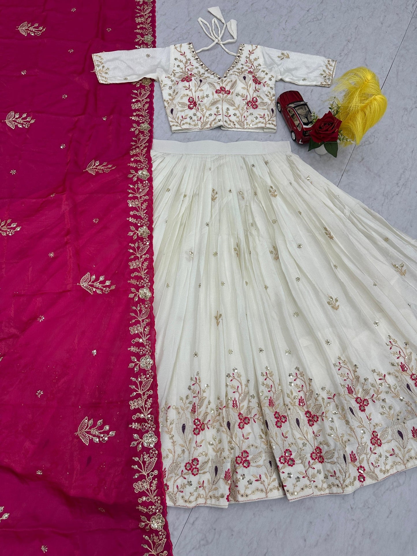 Engagement Wear Pink Color Sequence Embroidered Lehenga Choli