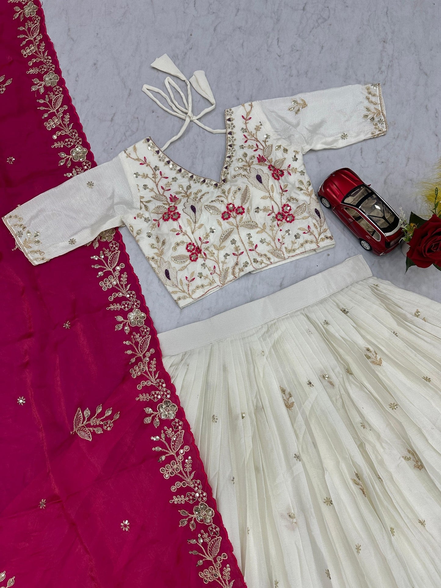 Engagement Wear Pink Color Sequence Embroidered Lehenga Choli