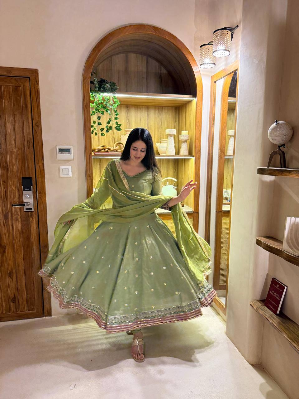Wedding Wear Green Color Sequence Embroidered Anarkali Suit