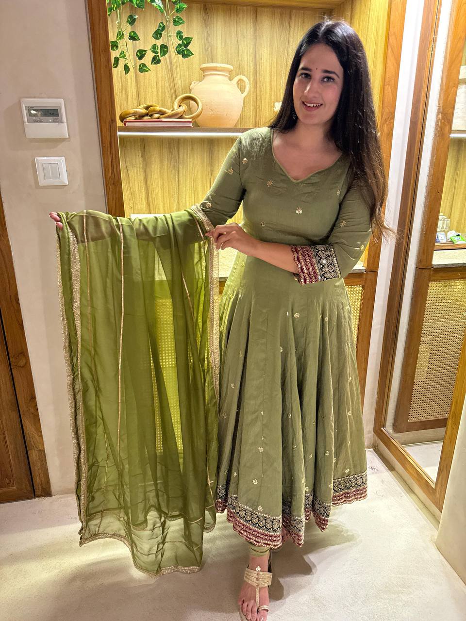 Wedding Wear Green Color Sequence Embroidered Anarkali Suit
