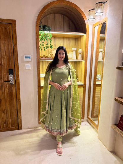 Wedding Wear Green Color Sequence Embroidered Anarkali Suit