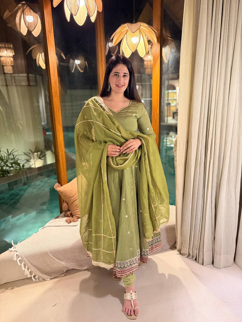Wedding Wear Green Color Sequence Embroidered Anarkali Suit