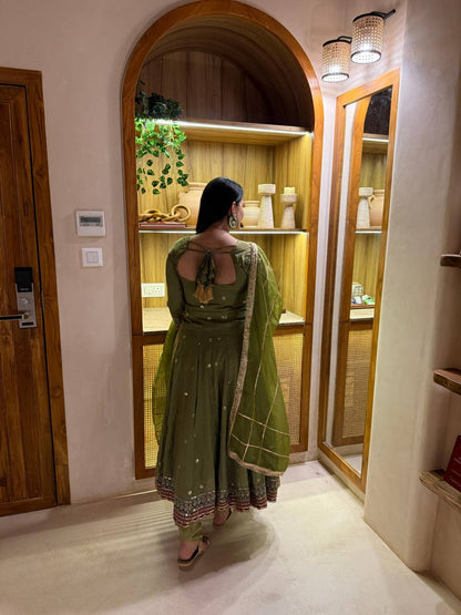 Wedding Wear Green Color Sequence Embroidered Anarkali Suit