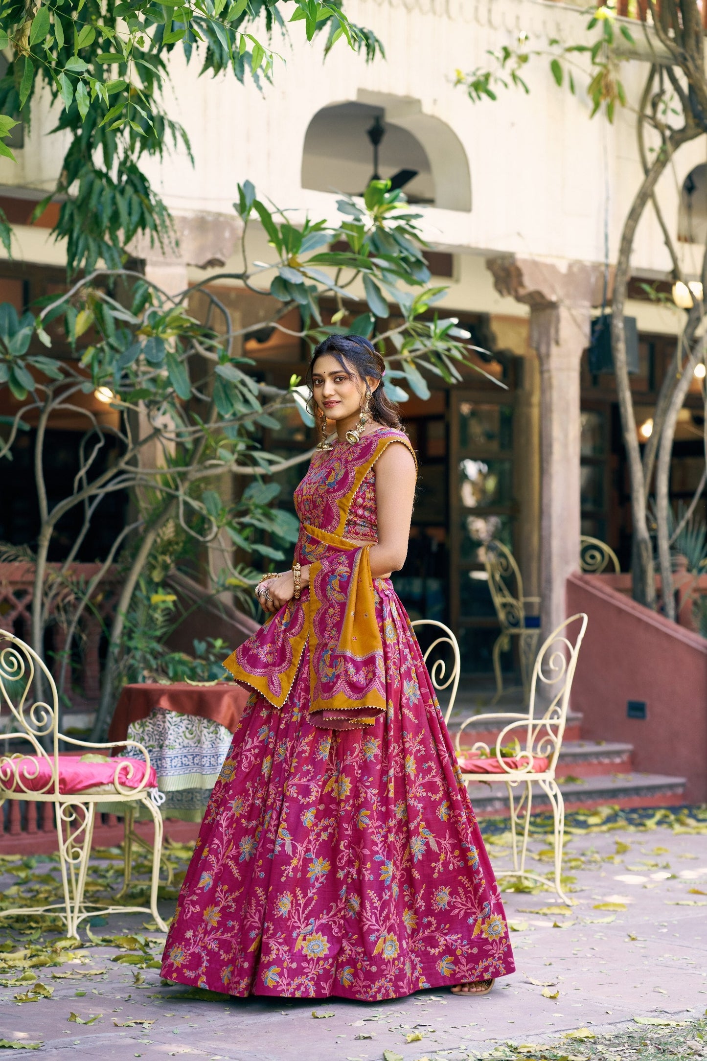 Occasion Wear Pink Color Tasar Silk South Style Lehenga Choli
