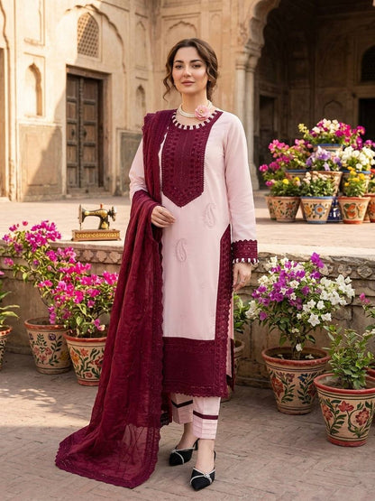 Gorgeous Maroon Color Thread Sequence Work Pakistani Suit