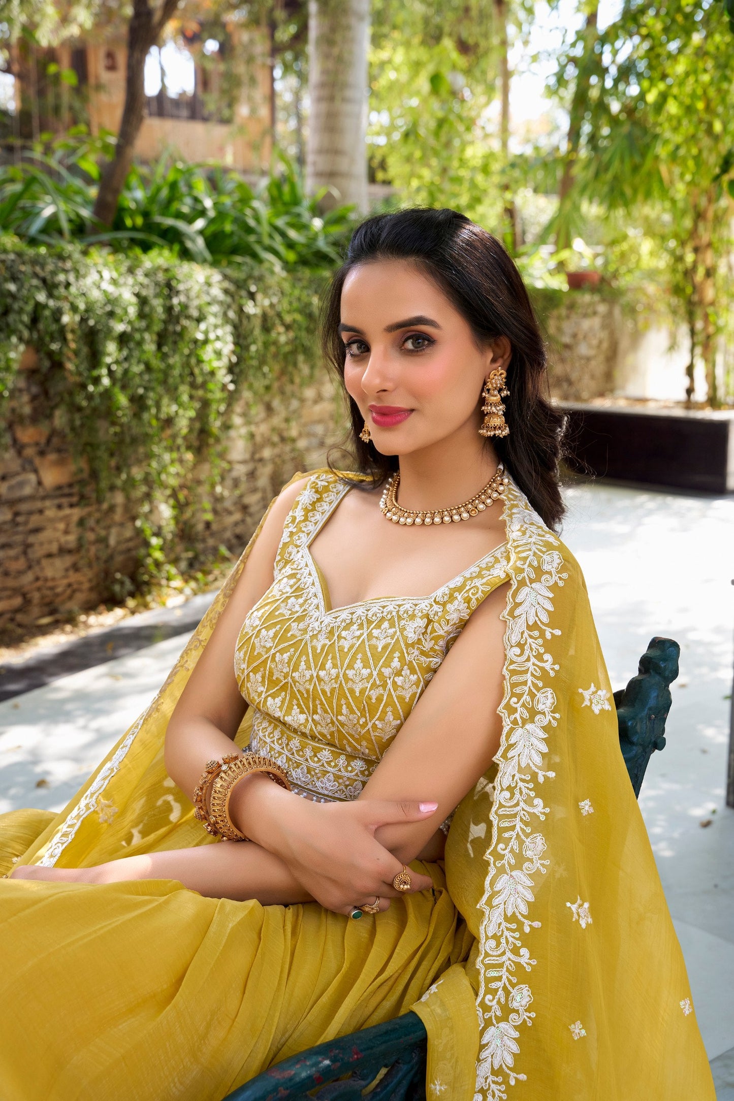 Haldi Wear Yellow Color Gold Crush With Sequins And Thread Embroidery Work Designer Lehenga Choli