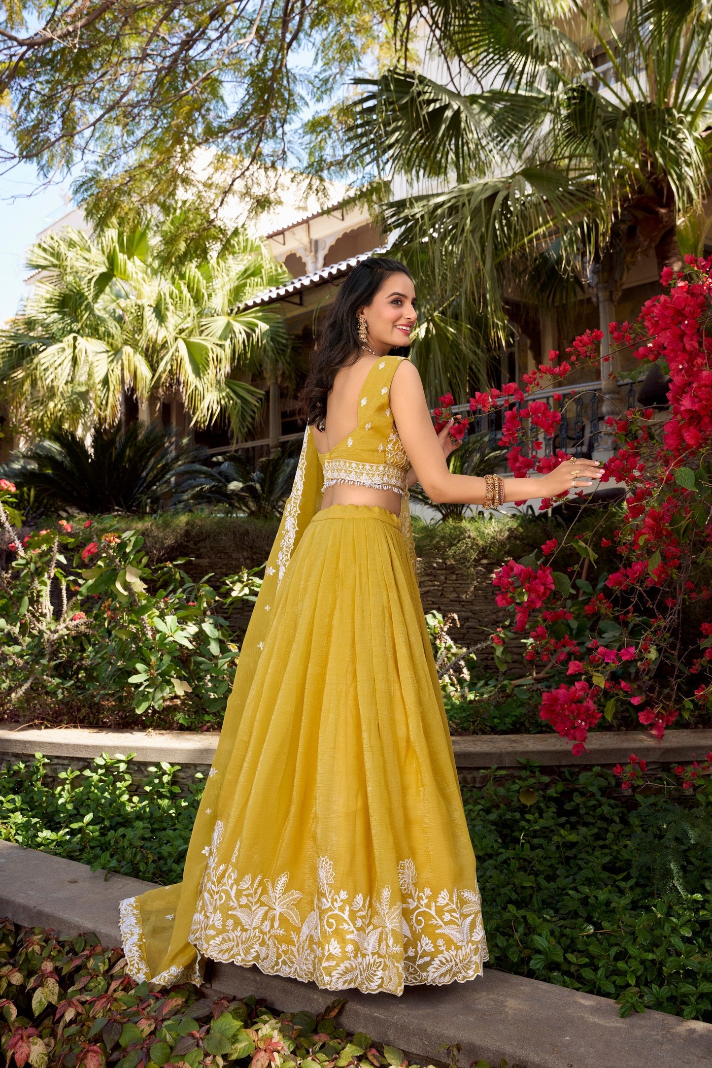 Haldi Wear Yellow Color Gold Crush With Sequins And Thread Embroidery Work Designer Lehenga Choli