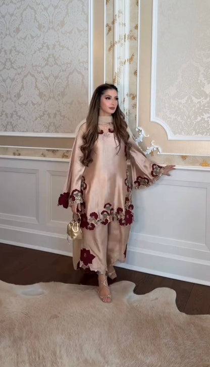 Charming Off White Color Sequence Multi Work Palazzo Suit