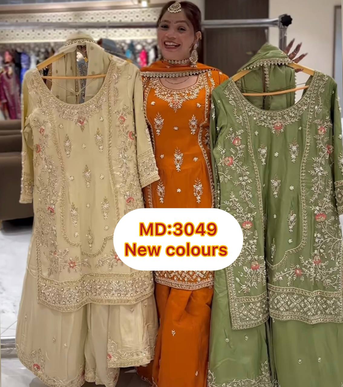 Festive Wear Off White Color Natural Crep Material With Sequence Embroidery Work Sharara Suit
