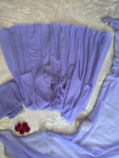 Opulent Purple Color Georgette Anarkali Suit With Dupatta