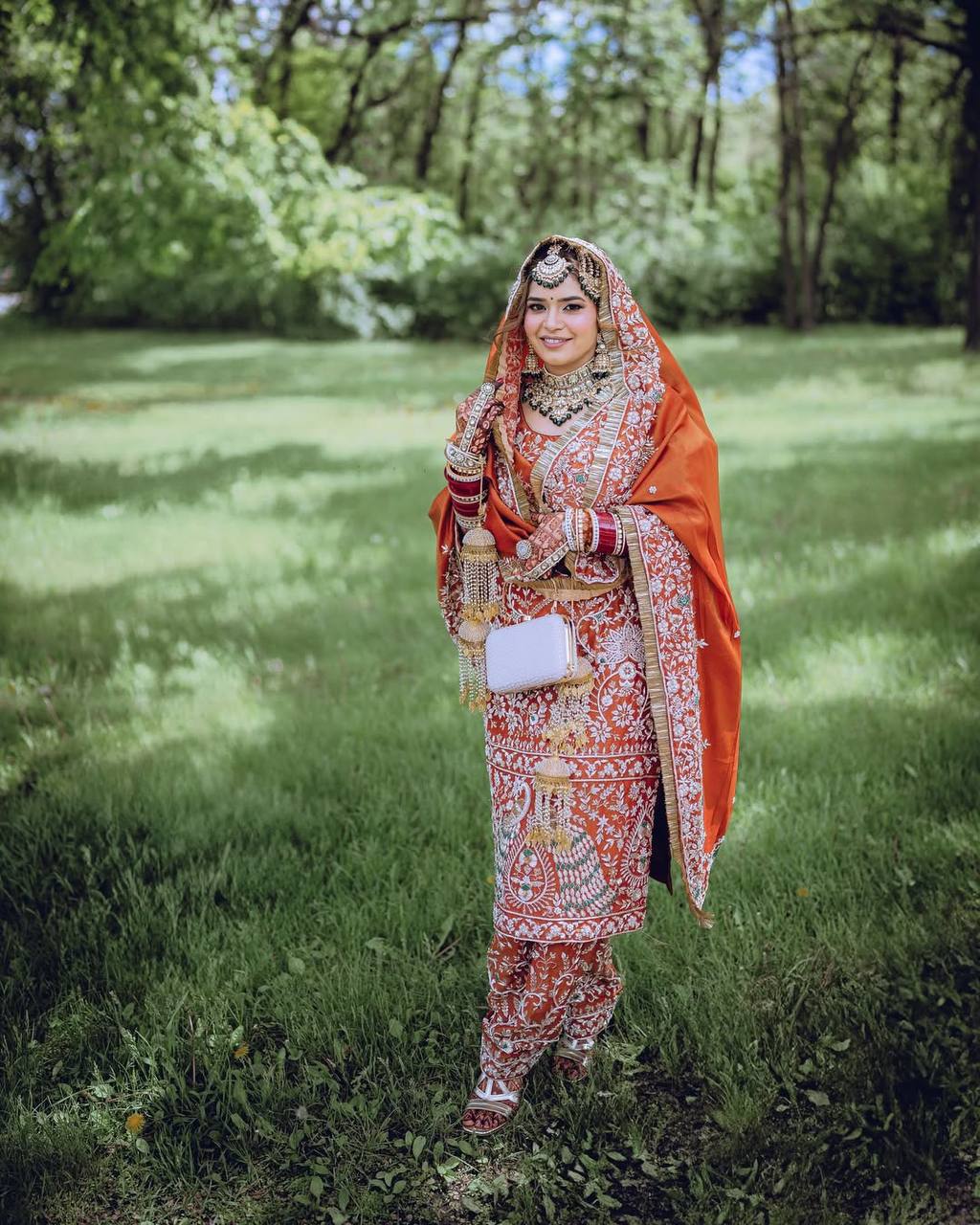 Delightful Orange Color Heavy Embroidered Sequence Work Salwar Suit