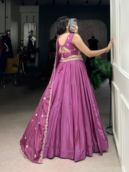 Sangeet Wear Dusty Pink Color Silk With Embroidery Lehenga Choli