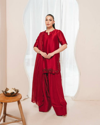 Function Wear Red Color Bids Hand Work Designer Salwar Suit