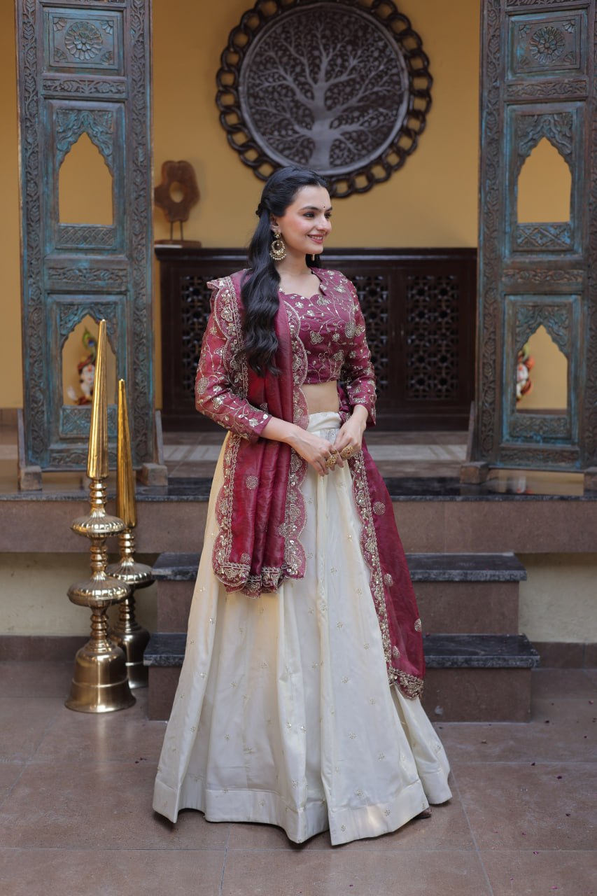 Fantastic Pink Color Zari Sequence Embroidered Work Lehenga Choli