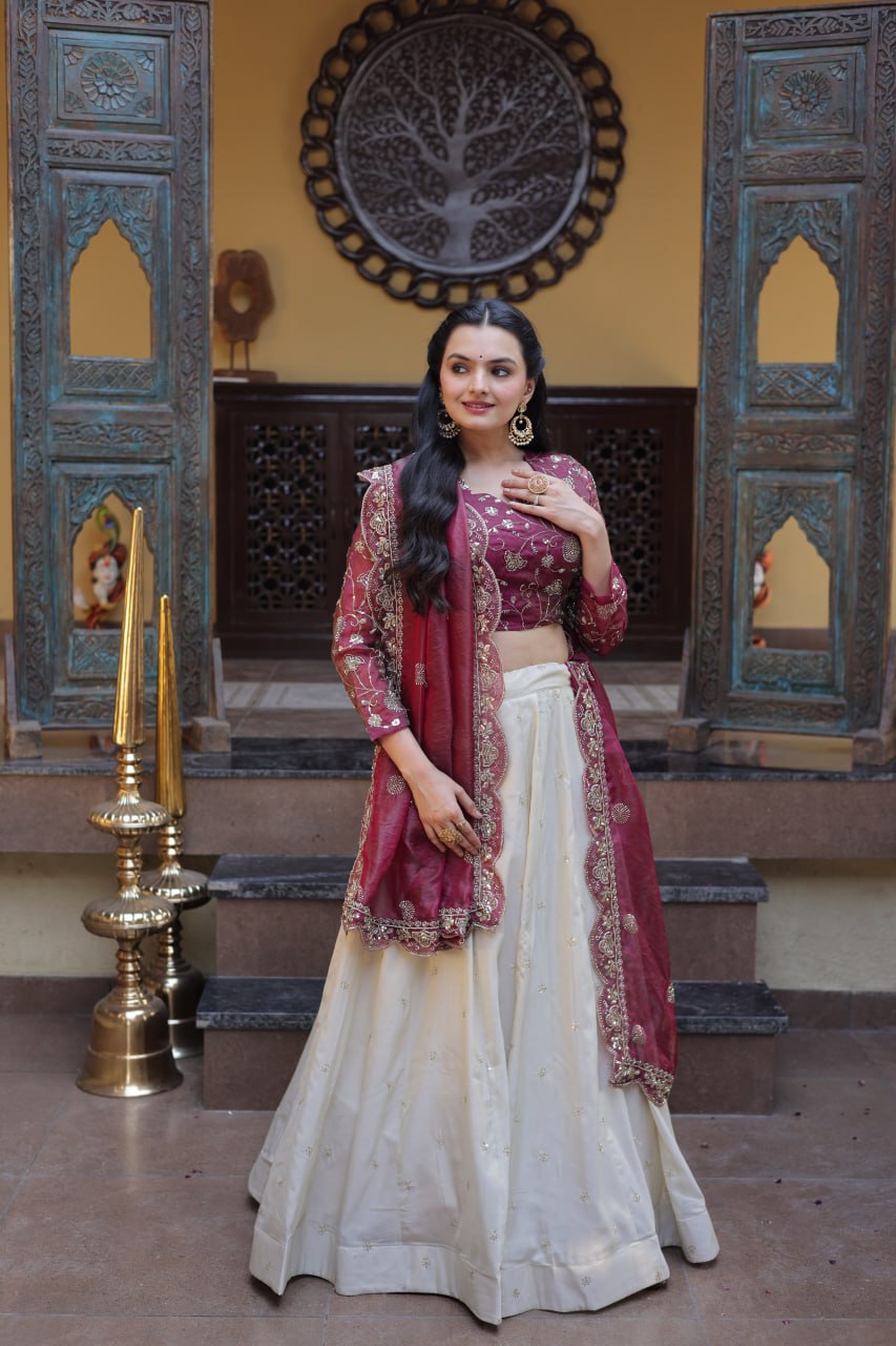 Fantastic Pink Color Zari Sequence Embroidered Work Lehenga Choli