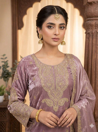 Designer Pink Color Cording Sequence Embroidered Salwar Suit