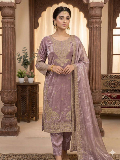 Designer Pink Color Cording Sequence Embroidered Salwar Suit