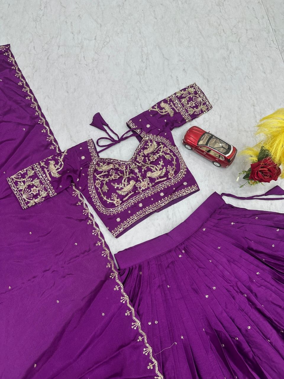 Sangeet Wear Purple Color Heavy Embroidered Sequence Lehenga Choli