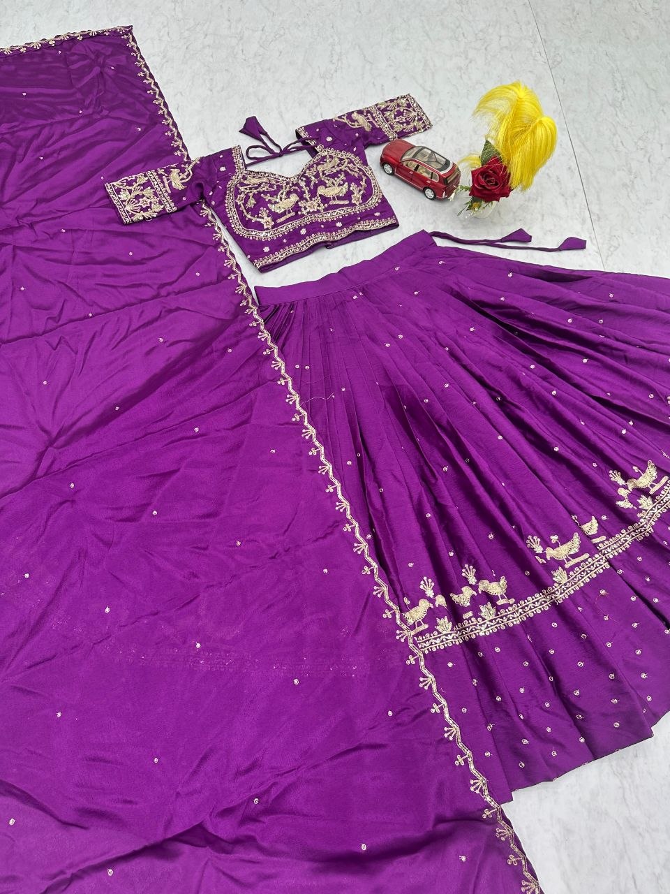 Sangeet Wear Purple Color Heavy Embroidered Sequence Lehenga Choli