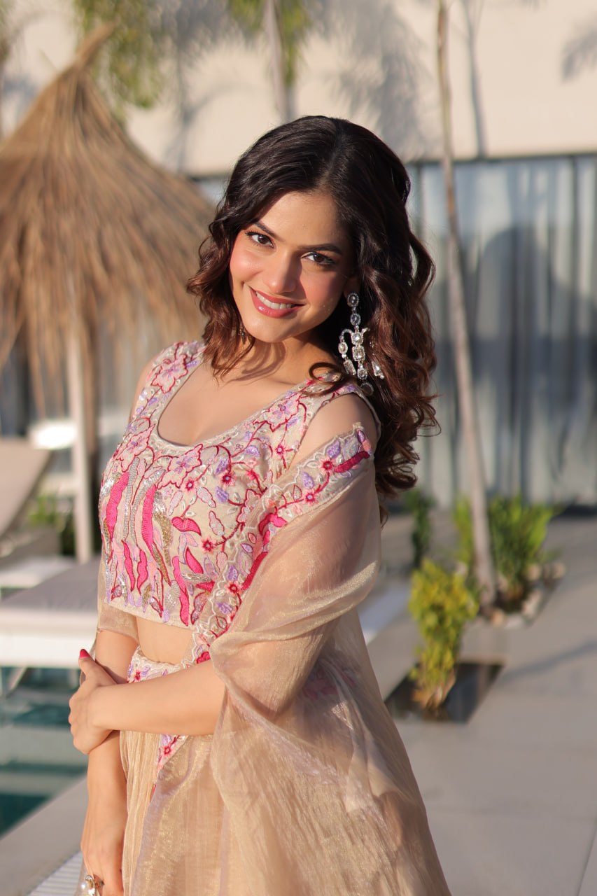 Occasion Wear Beige Color Beads Embroidered Lehenga Choli