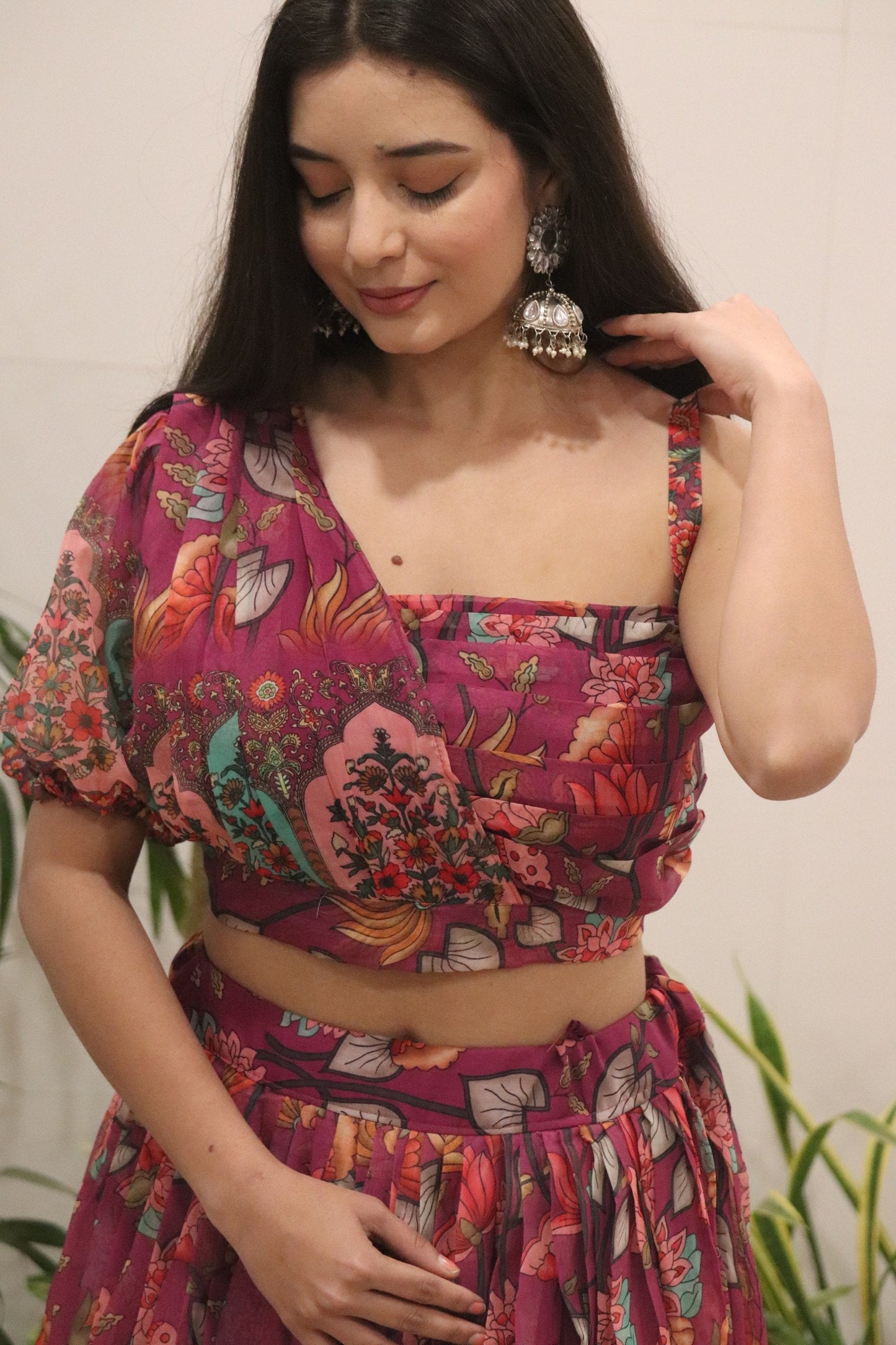 Fabulous Maroon Color Pure Organza Silk Lehenga Choli