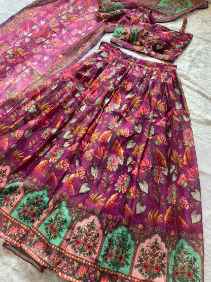 Fabulous Maroon Color Pure Organza Silk Lehenga Choli