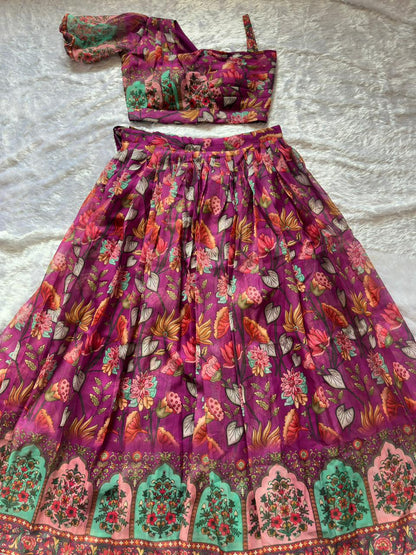 Fabulous Maroon Color Pure Organza Silk Lehenga Choli