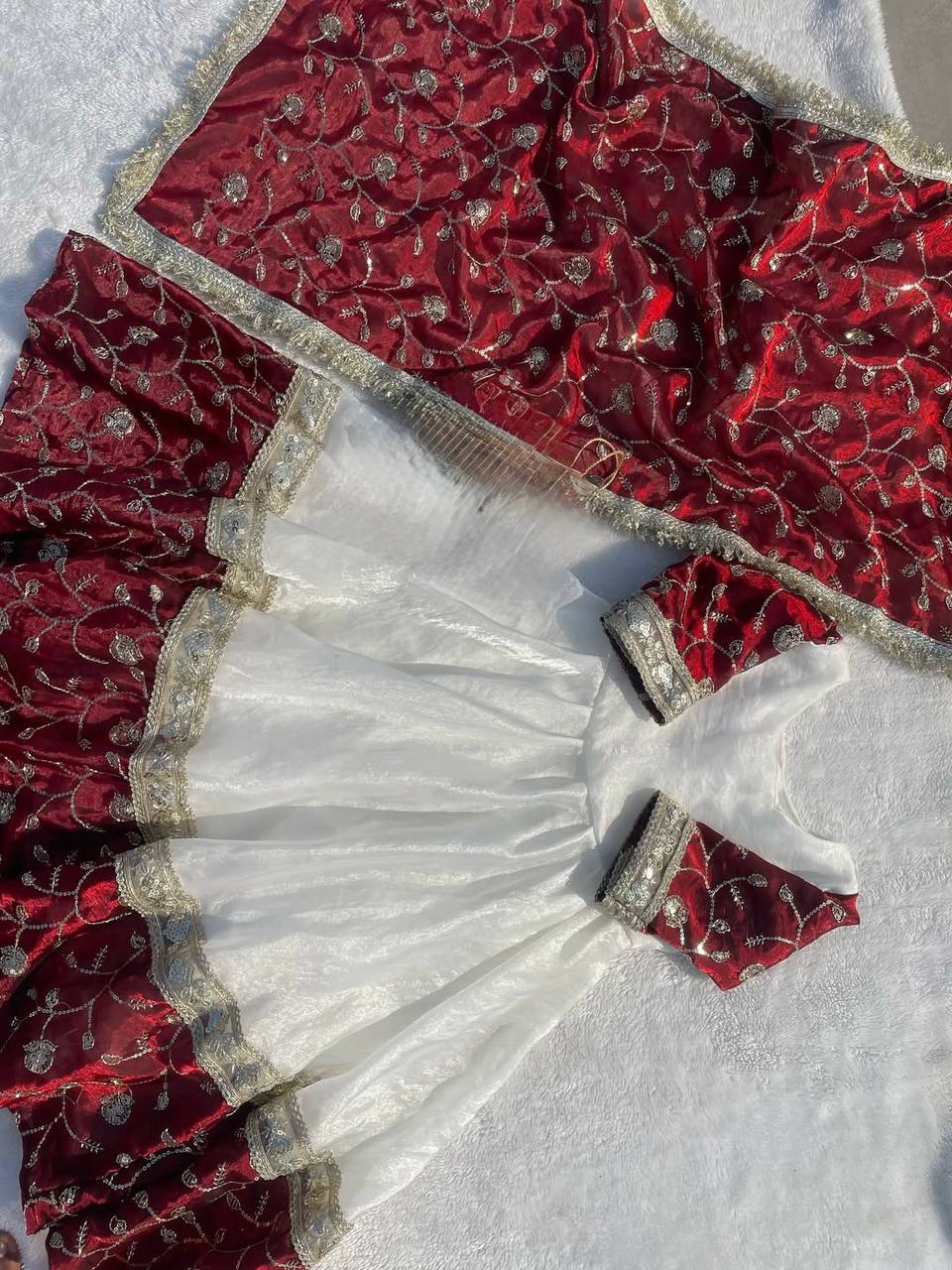 Beautiful Maroon Color Heavy Embroidered Sequence Anarkali Gown