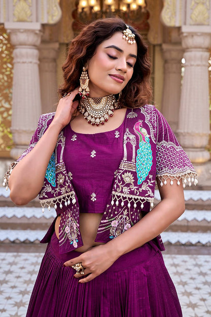 Admiring Pink Color Heavy Embroidered Thread Work Lehenga Choli