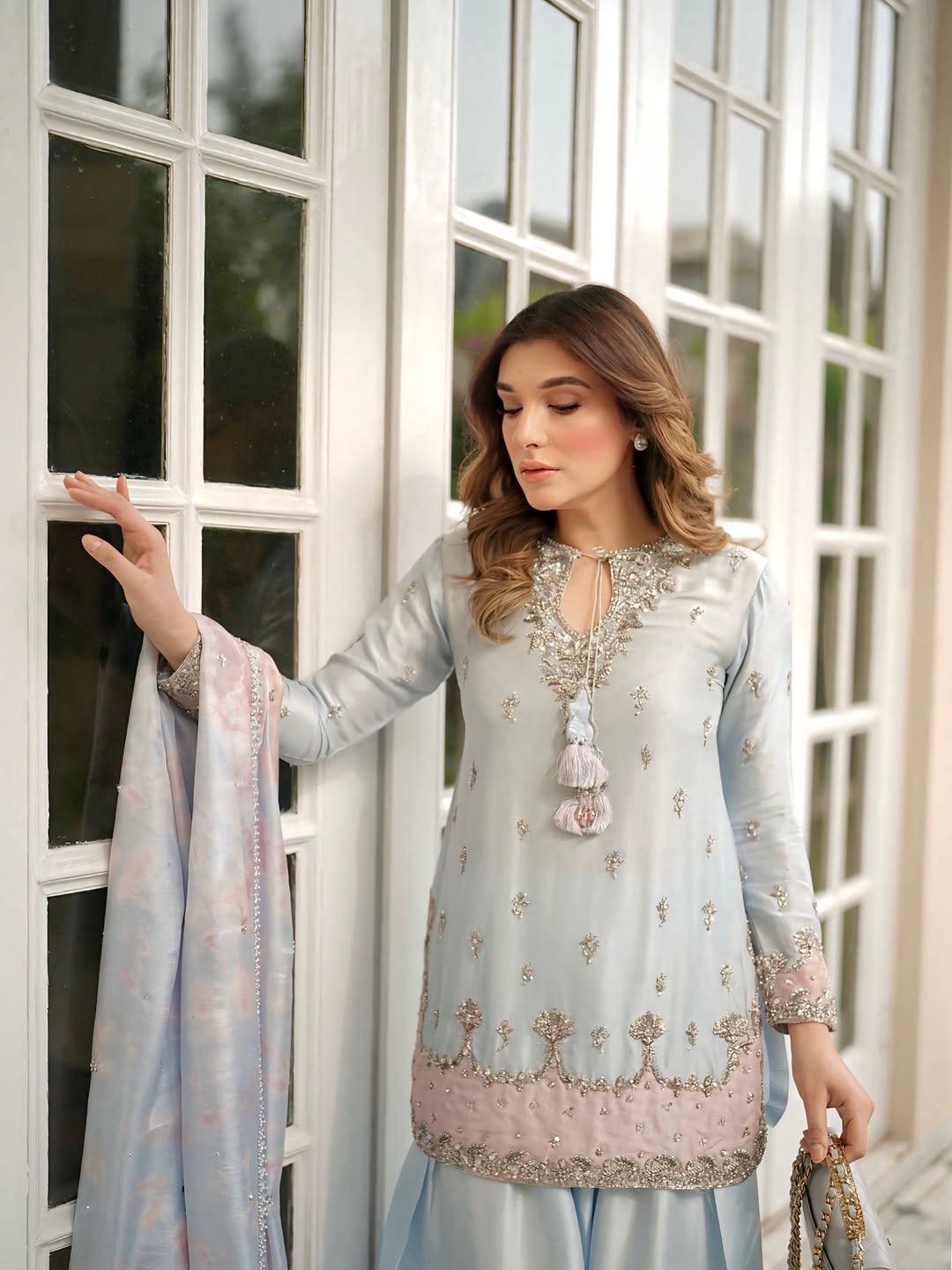 Function Wear Gray Color Sequence Embroidered Salwar Suit