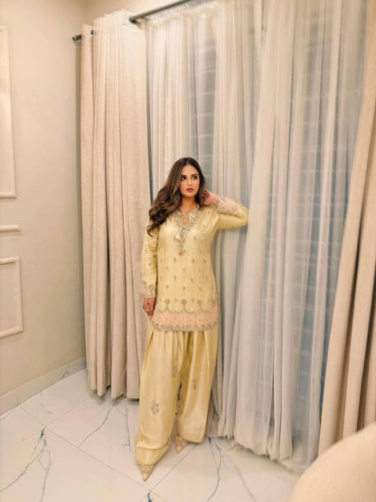 Superhit Yellow Color Sequence Embroidered Salwar Suit