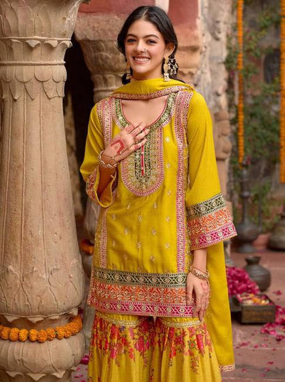 Beautiful Embrodered Designer Pakistani Sharara Suit