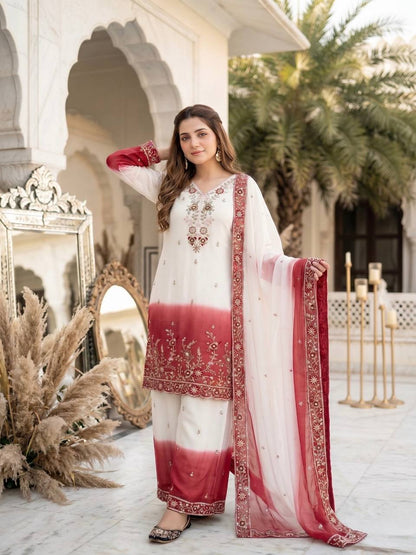 Party Wear Dual Tone Pink Color Georgette Palazzo Set