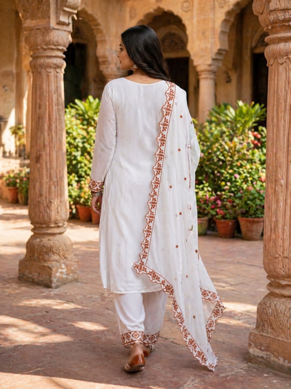 Party Wear Georgette Embroidered Work Kurti Pent Set