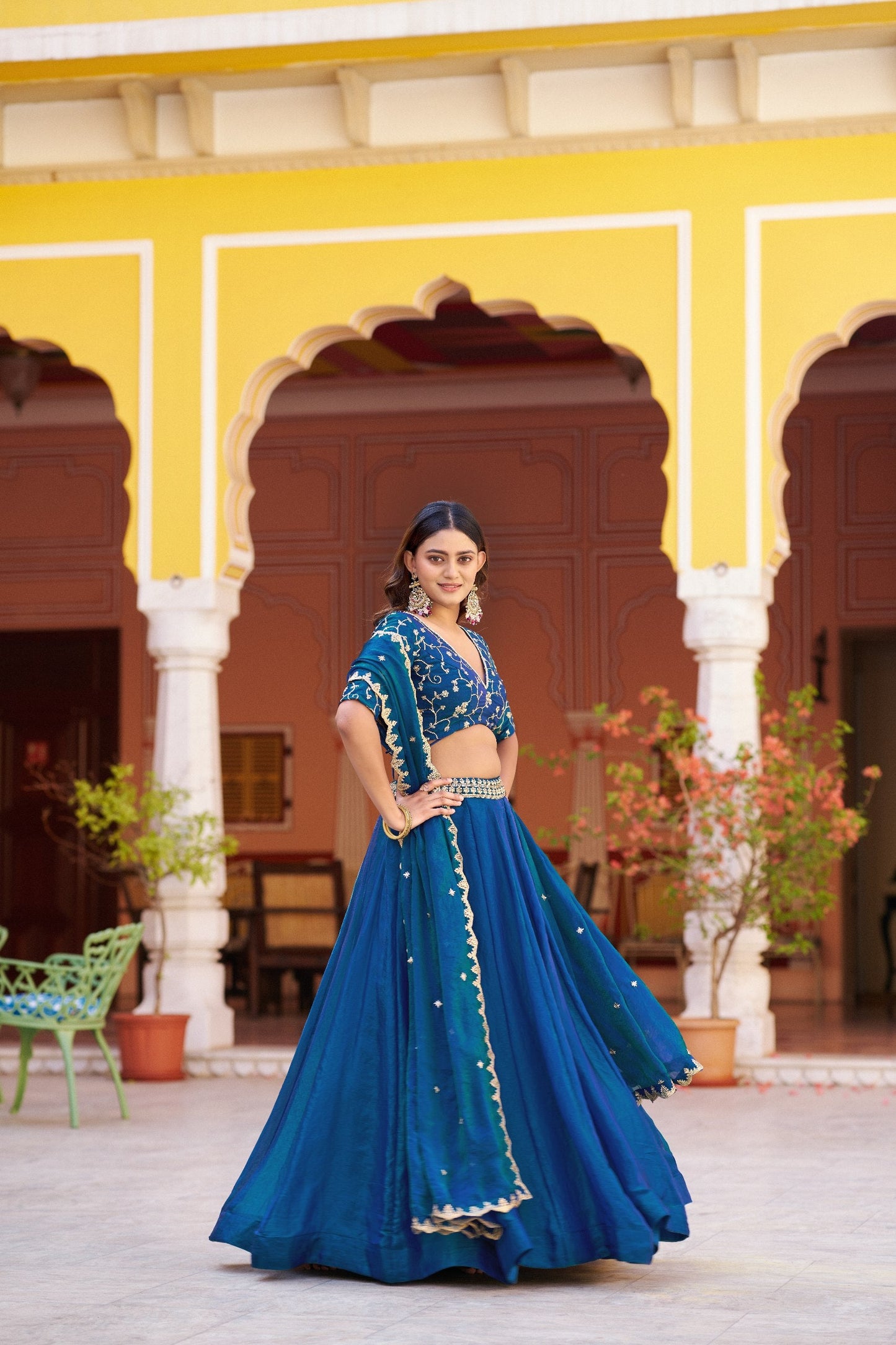 Engagement Wear Thread Embroidered Designer Lehenga Choli