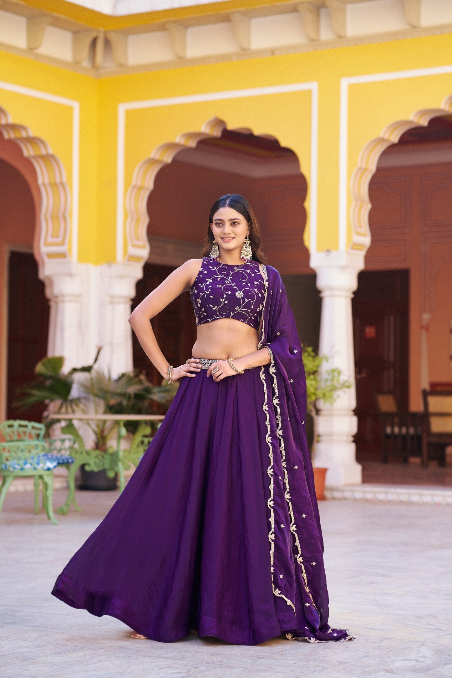 Engagement Wear Thread Embroidered Designer Lehenga Choli