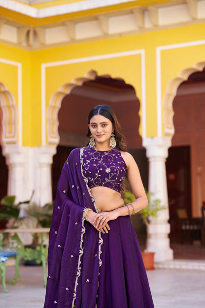 Engagement Wear Thread Embroidered Designer Lehenga Choli