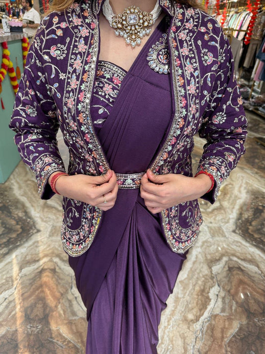 Wedding Wear Rangoli Silk Wine Color Saree With Koti