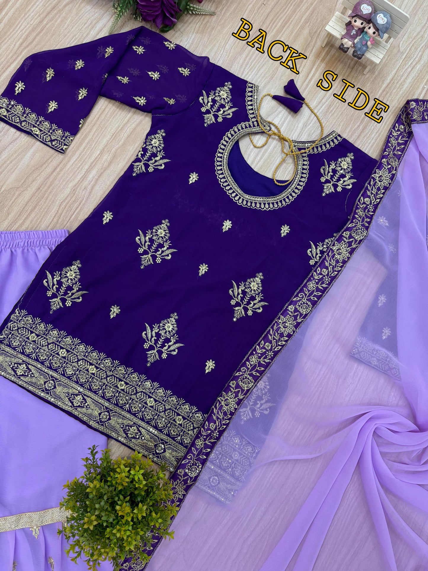 Glorious Heavy Work Lavender Color Sharara Suit