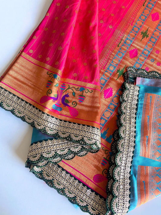Ravishing Pink Color Paithani Silk Saree
