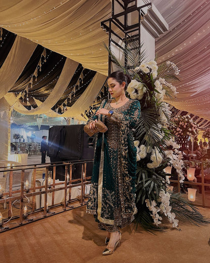 Designer Jimmy Chu Green Color Salwar Suit