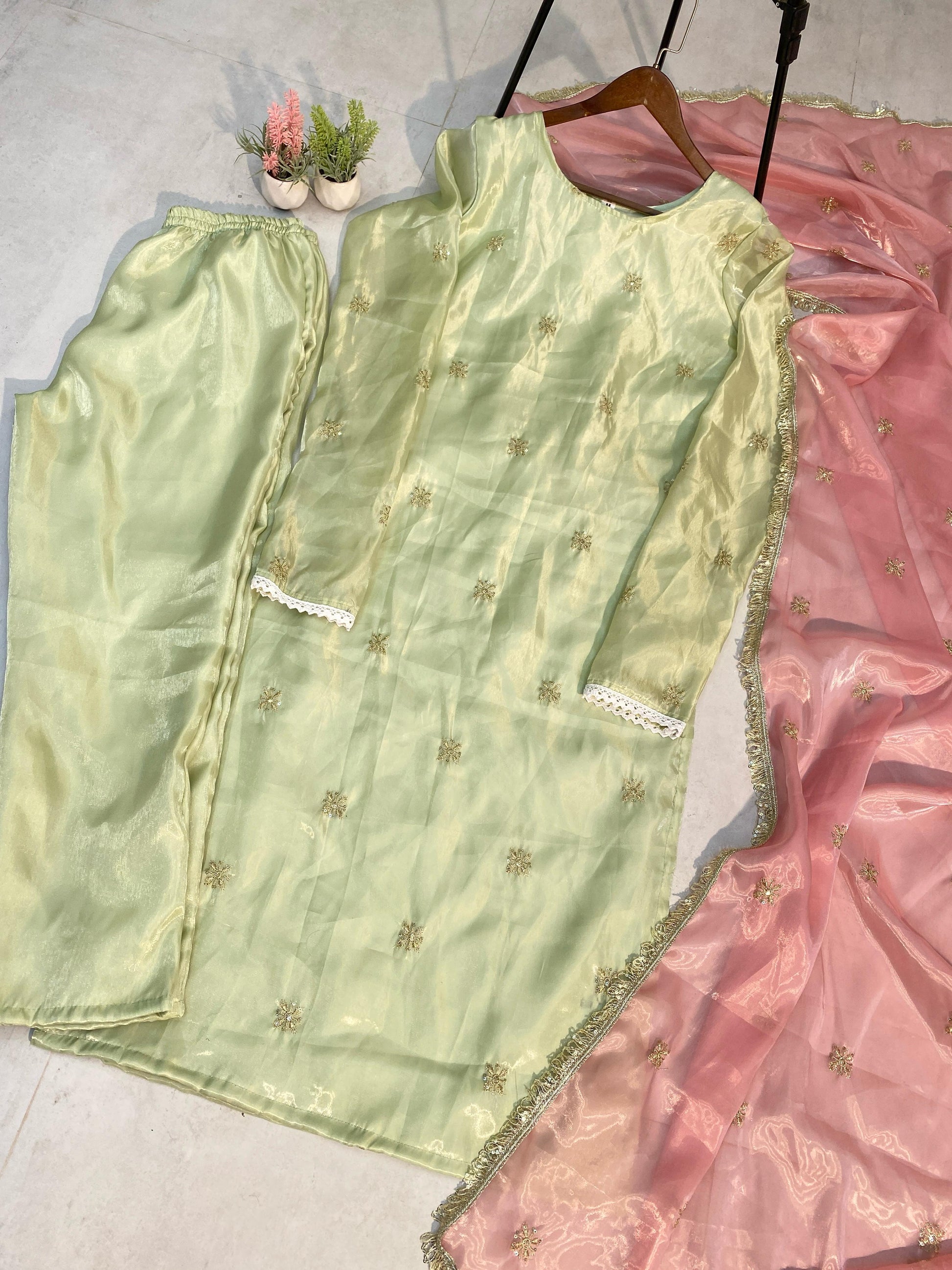 Captivating Jimmy Choo Pista Color Salwar Suit