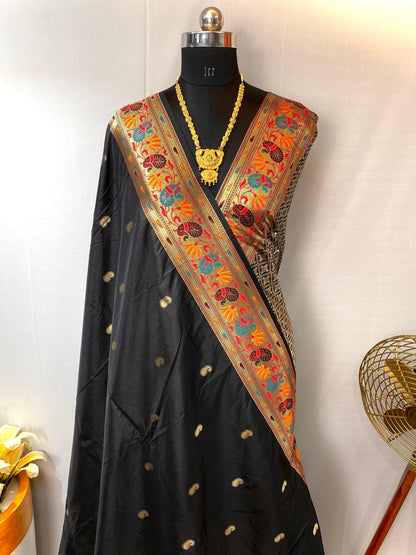 Marvelous Paithani Silk Black Color Saree