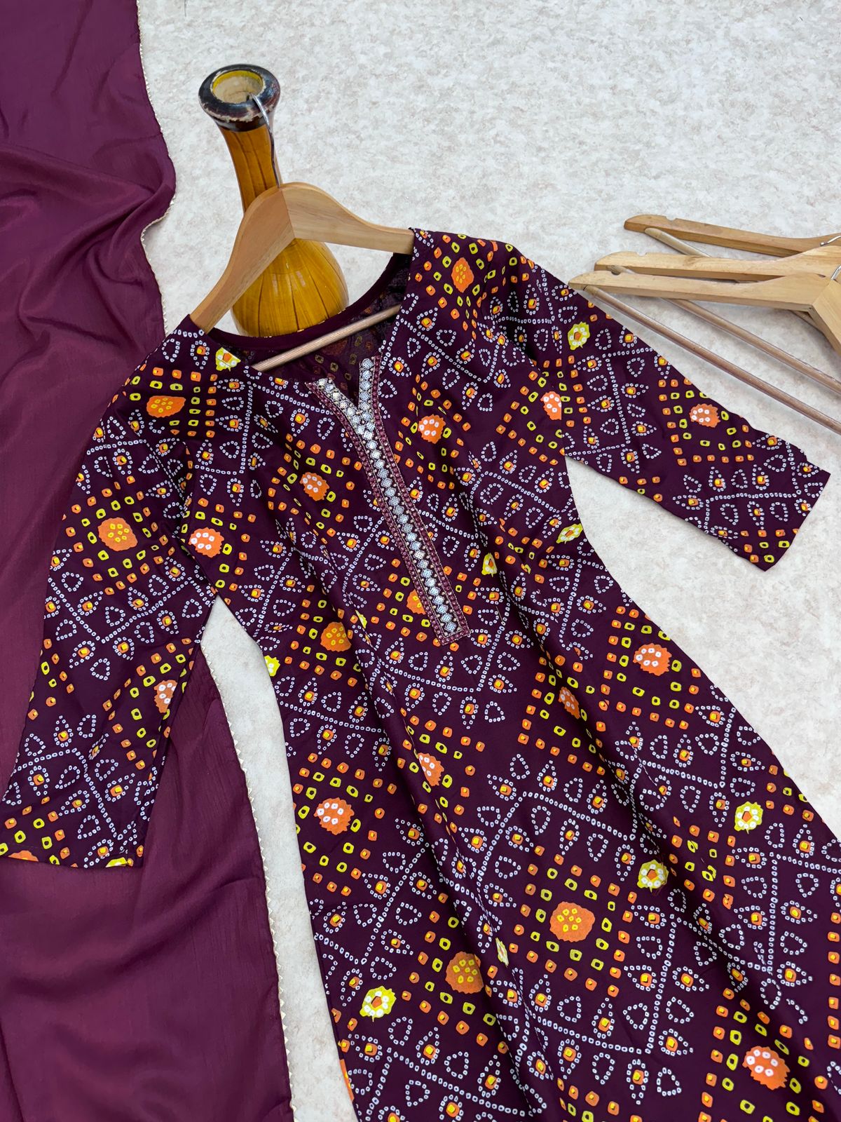 Heavy Reyon Wine Color Salwar Suit