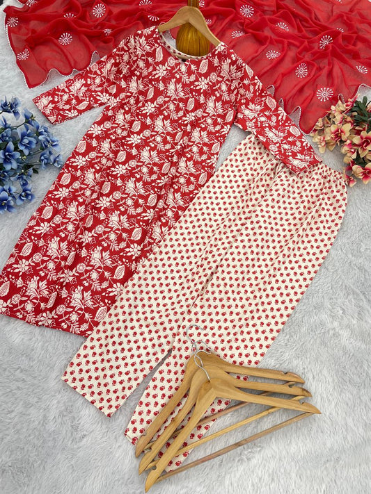 Fabulous Reyon Red Color Salwar Suit