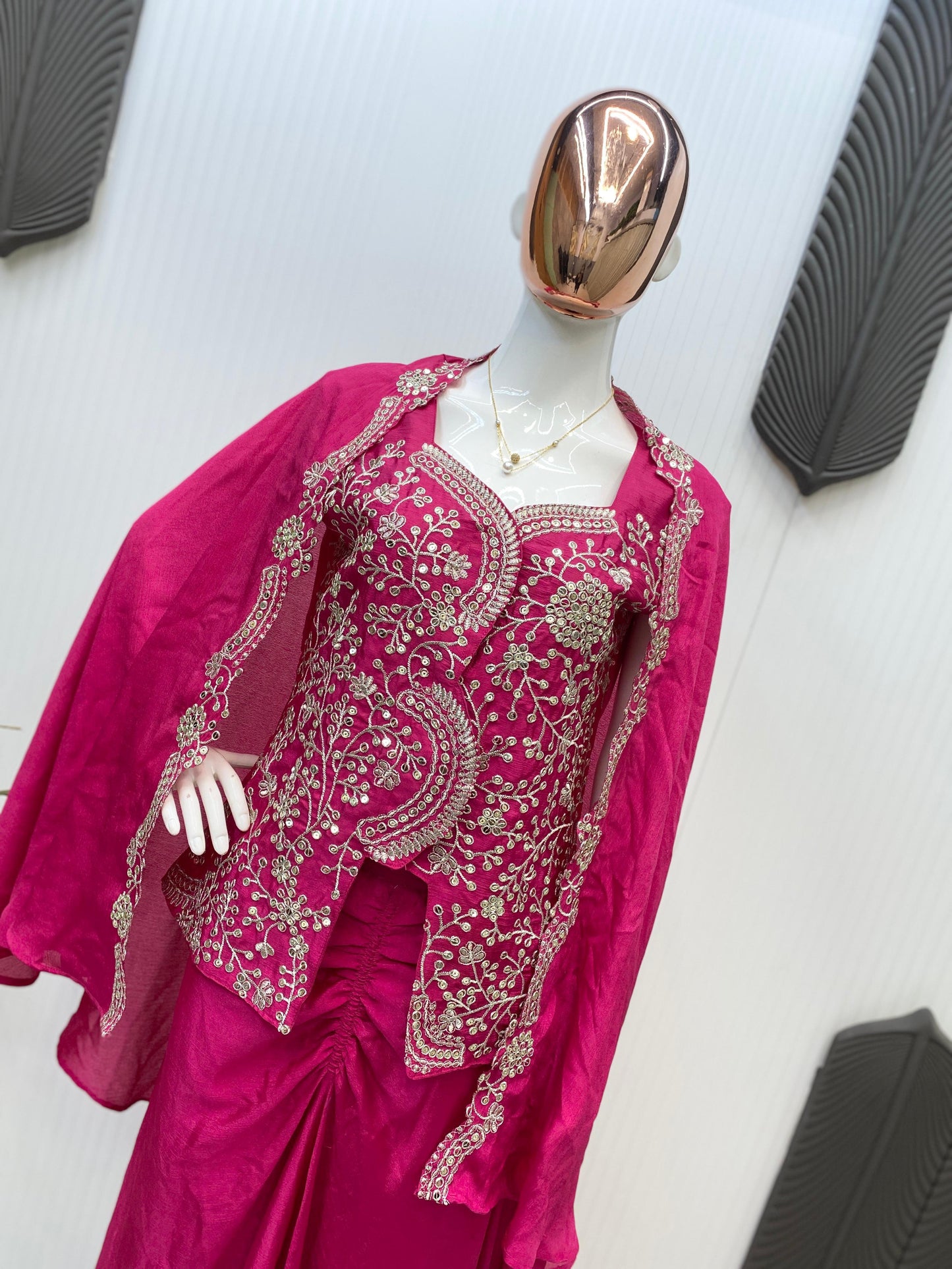 Fantastic Pink Color Skirt With Koti