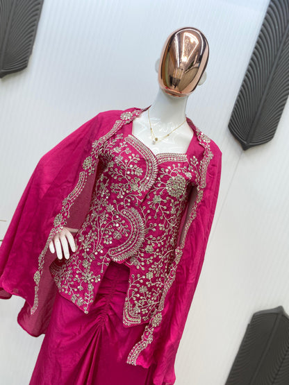 Fantastic Pink Color Skirt With Koti