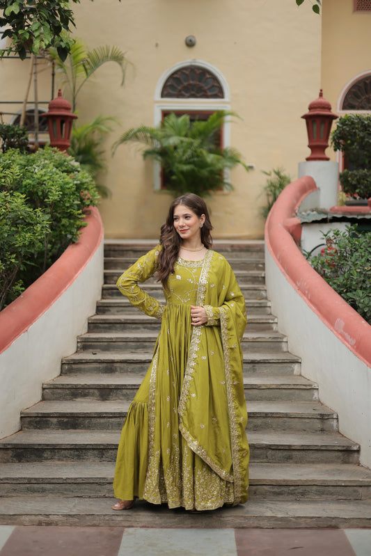 Marvelous Sequins Embroidered Work Perrot Color Sharara Suit