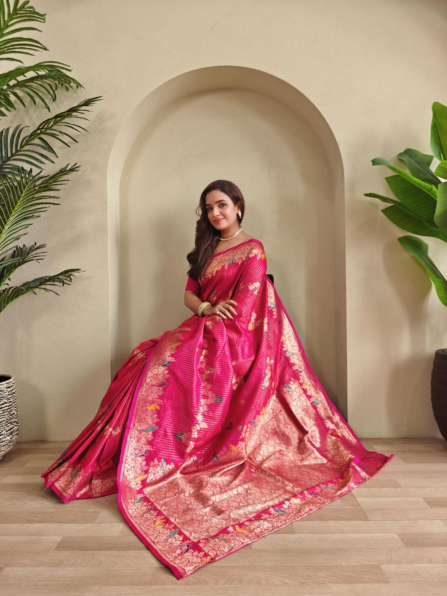 Traditional Wear Pink Color Silk Saree